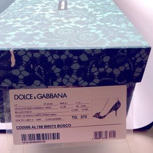 Dolce and Gabbana Forest Green Lace Embellished Pumps